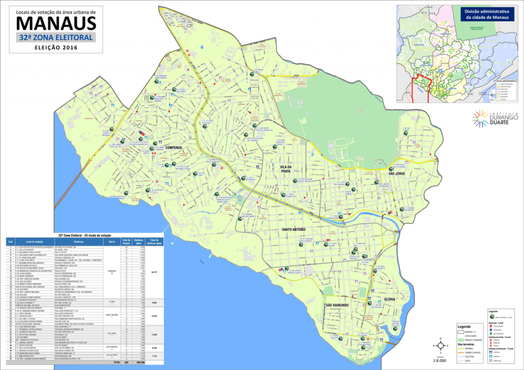 mapa-manaus-32a-zona-eleitoral-2016
