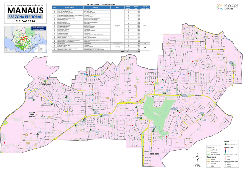 mapa-manaus-58a-zona-eleitoral-2016